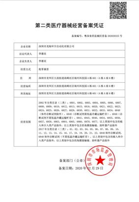 二类医疗器械证书